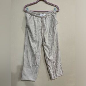 Alfred Dunner Beige Linen Capri Pants